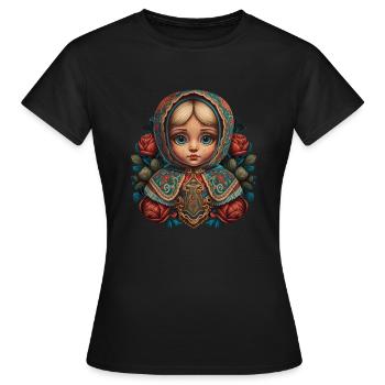 Matroschka - Frauen T-Shirt - Schwarz - Vorne - AI Model Female 172 dark (172cm)