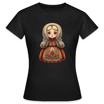 Matroschka - Frauen T-Shirt - Schwarz - Vorne - AI Model Female 172 dark (172cm)