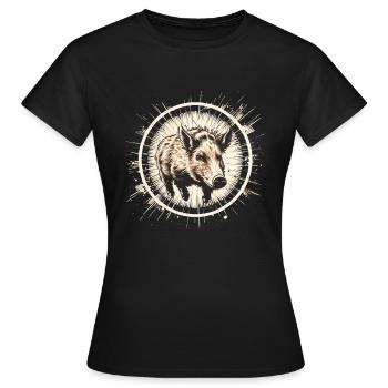 Réticule de chasse au porc - T-shirt Femme - noir - Devant - AI Model Female 172 dark (172cm)
