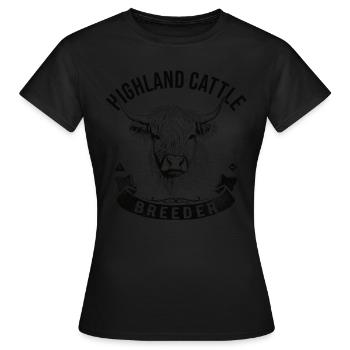 Highland Cattle Highland Cattle Highland Cattle Cow - Women's T-Shirt - black - Front - AI Model Female 172 dark (172cm)