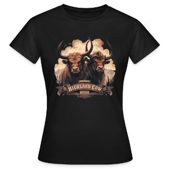 Éleveur de vaches Highland haut de gamme - T-shirt Femme - noir - Devant - AI Model Female 172 dark (172cm)