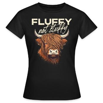 Vache moelleuse pas étouffante des Highlands - T-shirt Femme - noir - Devant - AI Model Female 172 dark (172cm)
