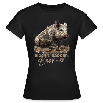 Bigger Badder Boar-er - Frauen T-Shirt - Schwarz - Vorne - AI Model Female 172 dark (172cm)