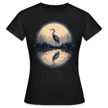 Héron cendré majestueux - T-shirt Femme - noir - Devant - AI Model Female 172 dark (172cm)