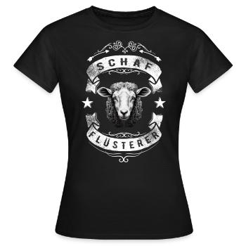 Schafflüsterer - Schaf Silhouette - Frauen T-Shirt - Schwarz - Vorne - AI Model Female 172 dark (172cm)