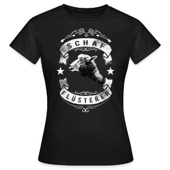 Schafflüsterer - Schaf Silhouette - Frauen T-Shirt - Schwarz - Vorne - AI Model Female 172 dark (172cm)