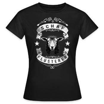 Schafflüsterer - Schaf Silhouette - Frauen T-Shirt - Schwarz - Vorne - AI Model Female 172 dark (172cm)