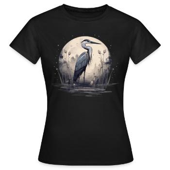 Héron cendré majestueux - T-shirt Femme - noir - Devant - AI Model Female 172 dark (172cm)