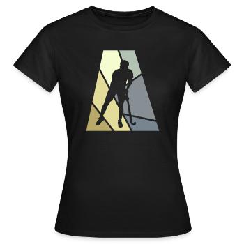 Bâton de hockey sur gazon - T-shirt Femme - noir - Devant - AI Model Female 172 dark (172cm)