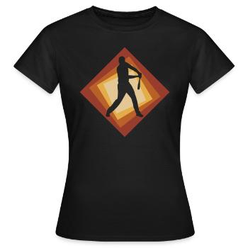 Batting Fielding Catcher - Frauen T-Shirt - Schwarz - Vorne - AI Model Female 172 dark (172cm)