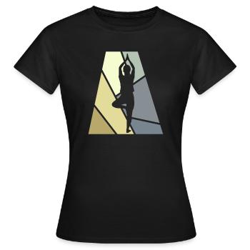 Vinyasa Barre Sonnengruß - Frauen T-Shirt - Schwarz - Vorne - AI Model Female 172 dark (172cm)