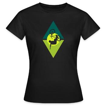 Mountain Bike MTB Mountain Biking - Women's T-Shirt - black - Front - AI Model Female 172 dark (172cm)