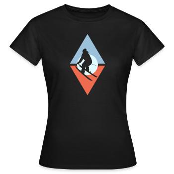 Ski Skieur Ski - T-shirt Femme - noir - Devant - AI Model Female 172 dark (172cm)