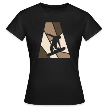 Snowboarding Winter sports Winter sports enthusiasts - Women's T-Shirt - black - Front - AI Model Female 172 dark (172cm)