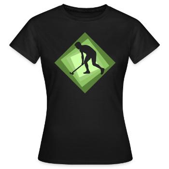 Bâton de hockey sur gazon Hockey sur gazon - T-shirt Femme - noir - Devant - AI Model Female 172 dark (172cm)