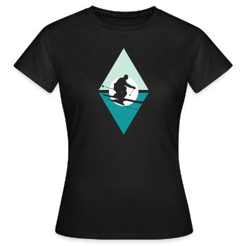 Ski Skieurs Ski - T-shirt Femme - noir - Devant - AI Model Female 172 dark (172cm)