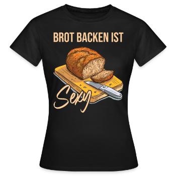 Faire du pain est sexy - T-shirt Femme - noir - Devant - AI Model Female 172 dark (172cm)
