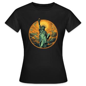 Lady Liberty symbole de liberté et de démocratie - T-shirt Femme - noir - Devant - AI Model Female 172 dark (172cm)