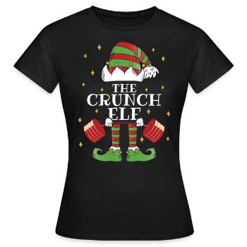 The Crunch Elf Fitness - Frauen T-Shirt - Schwarz - Vorne - AI Model Female 172 dark (172cm)