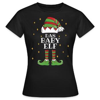 Das Baby Elf - Familien Weihnachtsoutfit - Frauen T-Shirt - Schwarz - Vorne - AI Model Female 172 dark (172cm)