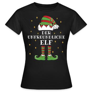 Der unfreundliche Elf - Familien Weihnachtsoutfit - Frauen T-Shirt - Schwarz - Vorne - AI Model Female 172 dark (172cm)