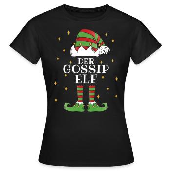 Der Gossip Elf - Familien Weihnachtsoutfit - Frauen T-Shirt - Schwarz - Vorne - AI Model Female 172 dark (172cm)