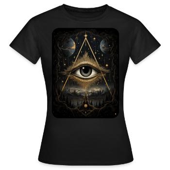 Œil divin mystique - T-shirt Femme - noir - Devant - AI Model Female 172 dark (172cm)
