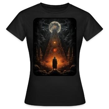 Noël 18ème siècle Fantaisie Vintage - T-shirt Femme - noir - Devant - AI Model Female 172 dark (172cm)