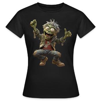 Marvin the green cheerful zombie - Women's T-Shirt - black - Front - AI Model Female 172 dark (172cm)