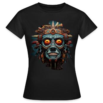 Tatonka der blaue Aztekische Schamane - Frauen T-Shirt - Schwarz - Vorne - AI Model Female 172 dark (172cm)