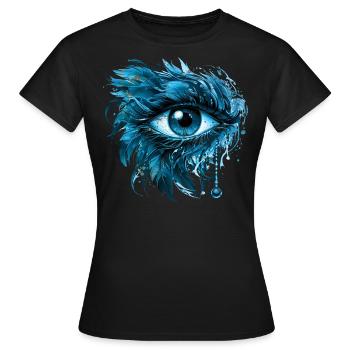 Blaues Schutz Auge Nazar Horus Amulett Evil Eye - Frauen T-Shirt - Schwarz - Vorne - AI Model Female 172 dark (172cm)