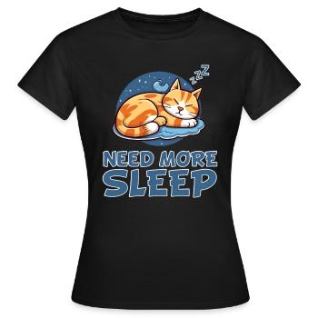 Schlafende Katze Nachtwäsche - Entspannendes - Frauen T-Shirt - Schwarz - Vorne - AI Model Female 172 dark (172cm)