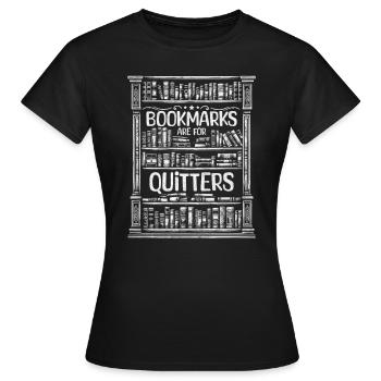 Les marque-pages sont pour les fainéants pour - T-shirt Femme - noir - Devant - AI Model Female 172 dark (172cm)