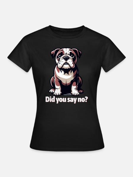 Bouledogue mignon - T-shirt Femme - noir