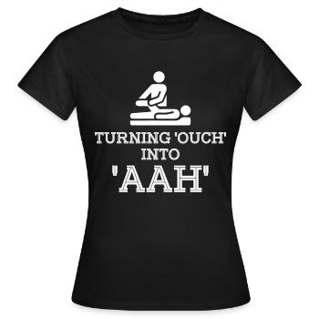 Healing Touch – la douleur en confort - T-shirt Femme - noir - Devant - AI Model Female 172 dark (172cm)