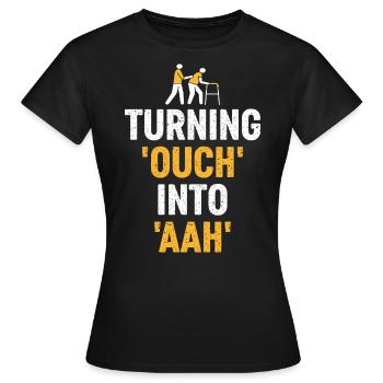 De la douleur au soulagement - L’art de la thérapie apaisante - T-shirt Femme - noir - Devant - AI Model Female 172 dark (172cm)