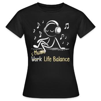 Équilibre entre vie et vie musicale - T-shirt Femme - noir - Devant - AI Model Female 172 dark (172cm)