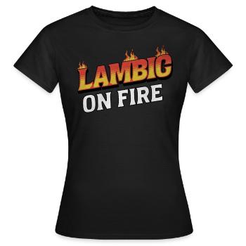 Lambic On Fire - Verses passionnés et bières artisanales - T-shirt Femme - noir - Devant - AI Model Female 172 dark (172cm)