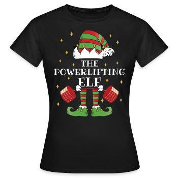 The Powerlifting Elf – Awakens the - Women's T-Shirt - black - Front - AI Model Female 172 dark (172cm)
