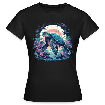 Himmlische Meeresschildkröte – Aquatische - Frauen T-Shirt - Schwarz - Vorne - AI Model Female 172 dark (172cm)