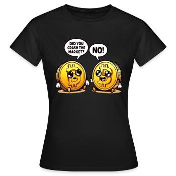 Lustiges Bitcoin-markt-crash-design - Frauen T-Shirt - Schwarz - Vorne - AI Model Female 172 dark (172cm)