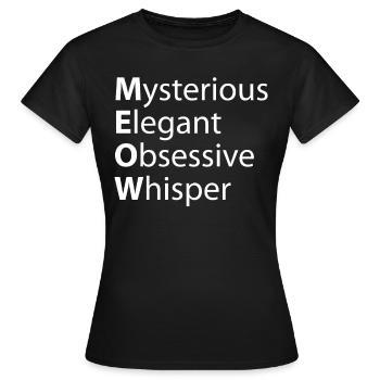 Miaou Mystérieux Élégant Murmure obsessionnel - T-shirt Femme - noir - Devant - AI Model Female 172 dark (172cm)