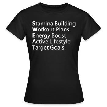 Plans d’entraînement pour le développement de l’endurance de la transpiration - T-shirt Femme - noir - Devant - AI Model Female 172 dark (172cm)
