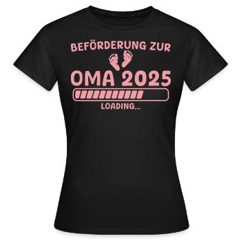 Oma 2025 lädt Werdende Großmutter - Frauen T-Shirt - Schwarz - Vorne - AI Model Female 172 dark (172cm)