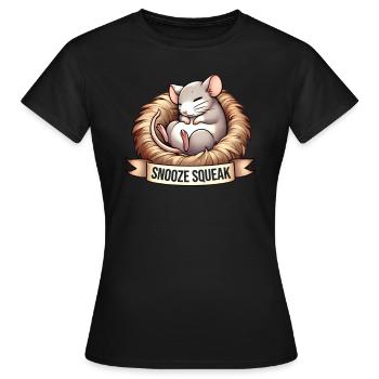 Snooze Squeak Funny Sleepy Animal Design - Women's T-Shirt - black - Front - AI Model Female 172 dark (172cm)