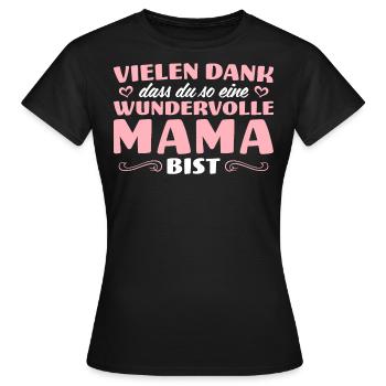 Vielen Dank Beste Mama Geschenkidee - Frauen T-Shirt - Schwarz - Vorne - AI Model Female 172 dark (172cm)