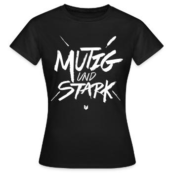 mutig&stark - Frauen T-Shirt - Schwarz - Vorne - AI Model Female 172 dark (172cm)