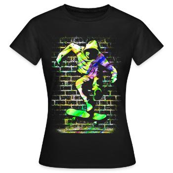 SK8R | | de skate Patineur | | de skateboard Patinage - T-shirt Femme - noir - Devant - AI Model Female 172 dark (172cm)