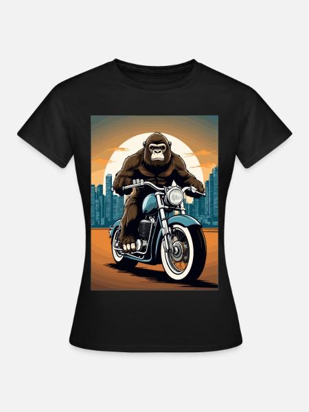 Gorilla Biker - Frauen T-Shirt - Schwarz
