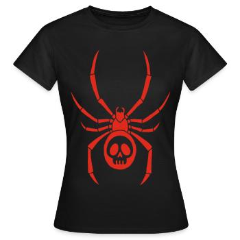 Red spider mite and skull - Women's T-Shirt - black - Front - AI Model Female 172 dark (172cm)